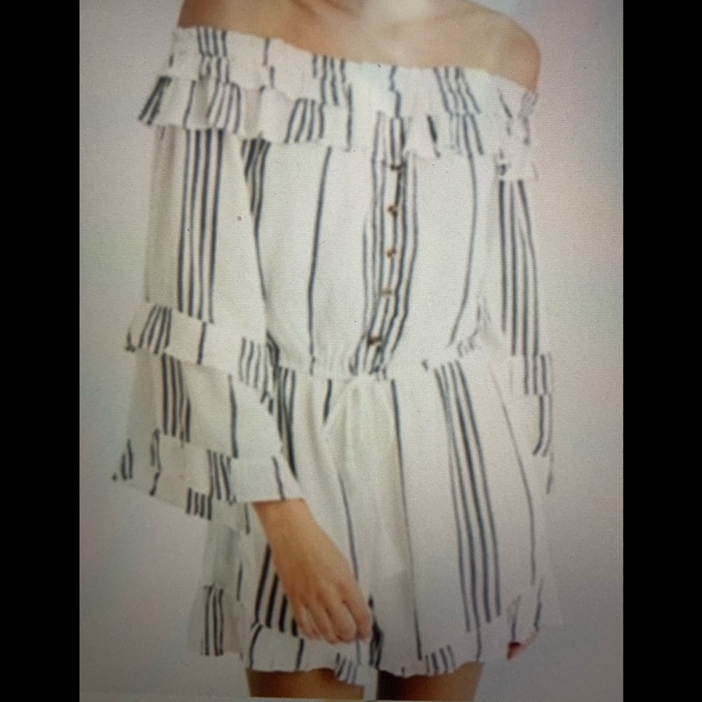 Striped Off-Shoulder Jumpsuit